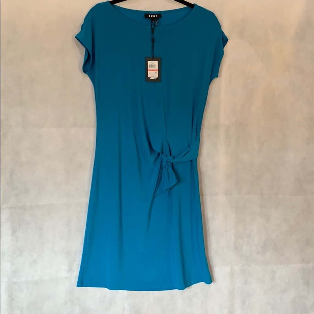 Dkny  ,short  sleeve  tie  front dress